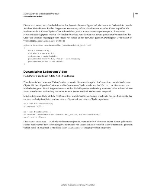 Actionscript 3 Entwicklerhandbuch