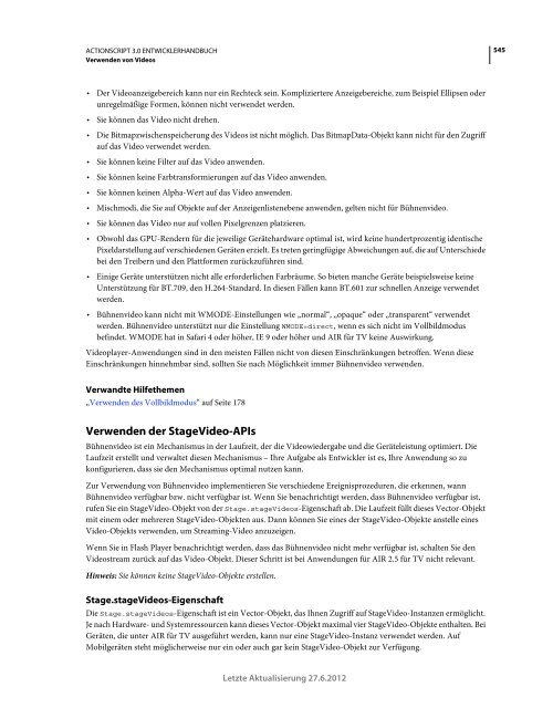 Actionscript 3 Entwicklerhandbuch