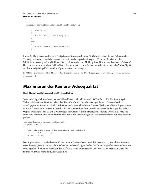 Actionscript 3 Entwicklerhandbuch