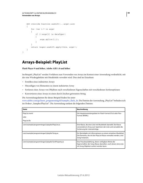 Actionscript 3 Entwicklerhandbuch