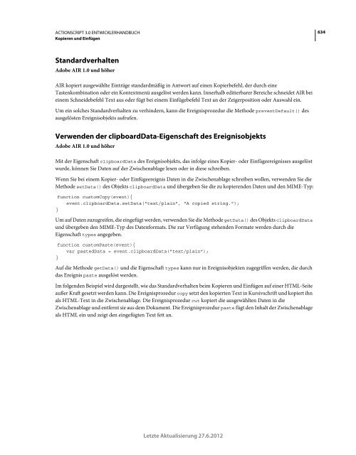 Actionscript 3 Entwicklerhandbuch