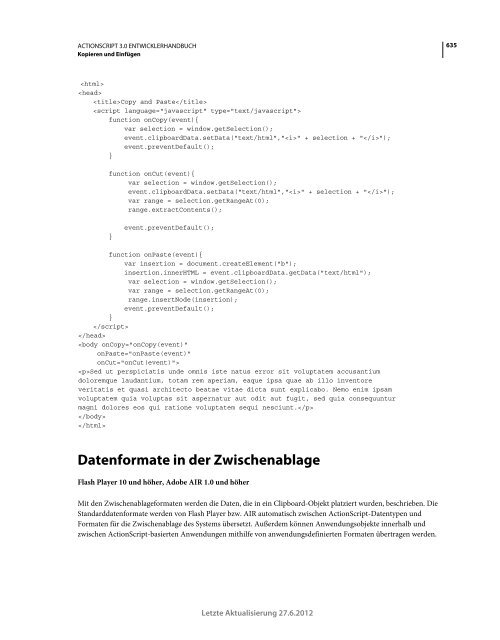 Actionscript 3 Entwicklerhandbuch