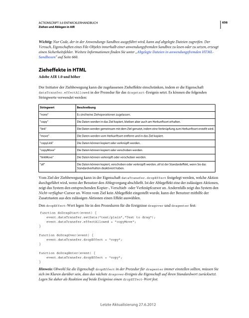 Actionscript 3 Entwicklerhandbuch