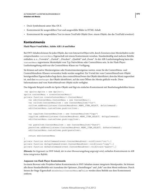 Actionscript 3 Entwicklerhandbuch