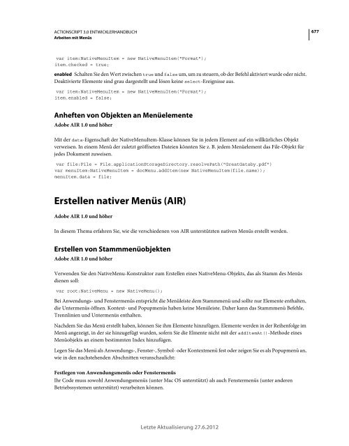 Actionscript 3 Entwicklerhandbuch