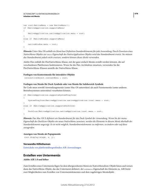 Actionscript 3 Entwicklerhandbuch