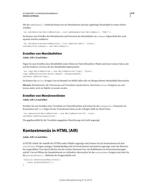 Actionscript 3 Entwicklerhandbuch