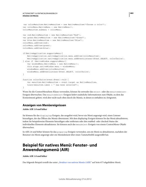 Actionscript 3 Entwicklerhandbuch