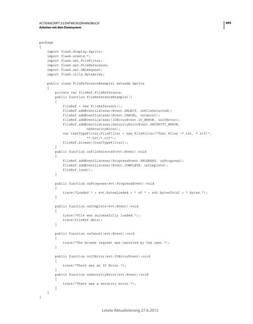 Actionscript 3 Entwicklerhandbuch