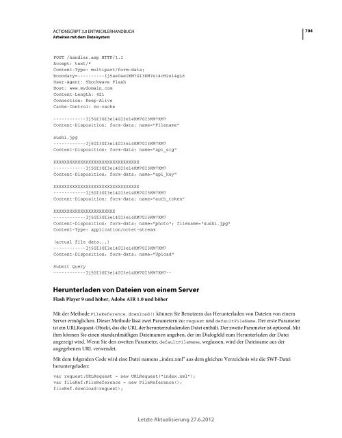 Actionscript 3 Entwicklerhandbuch