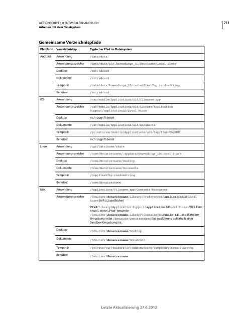 Actionscript 3 Entwicklerhandbuch