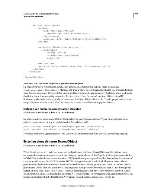 Actionscript 3 Entwicklerhandbuch