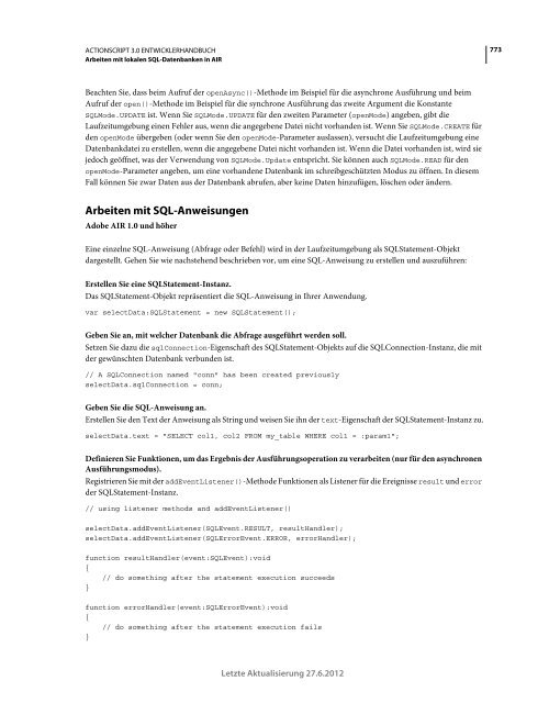 Actionscript 3 Entwicklerhandbuch