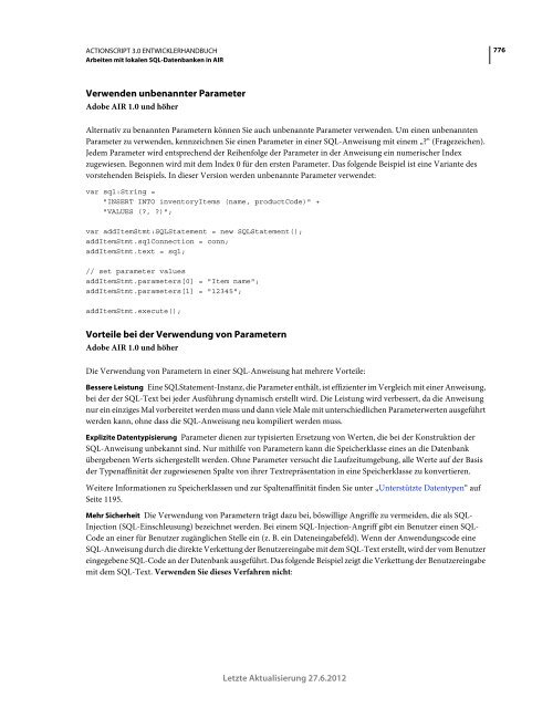 Actionscript 3 Entwicklerhandbuch