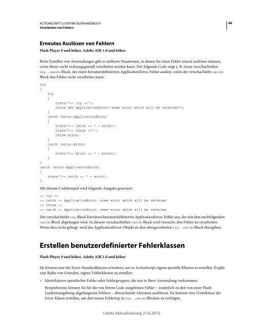 Actionscript 3 Entwicklerhandbuch