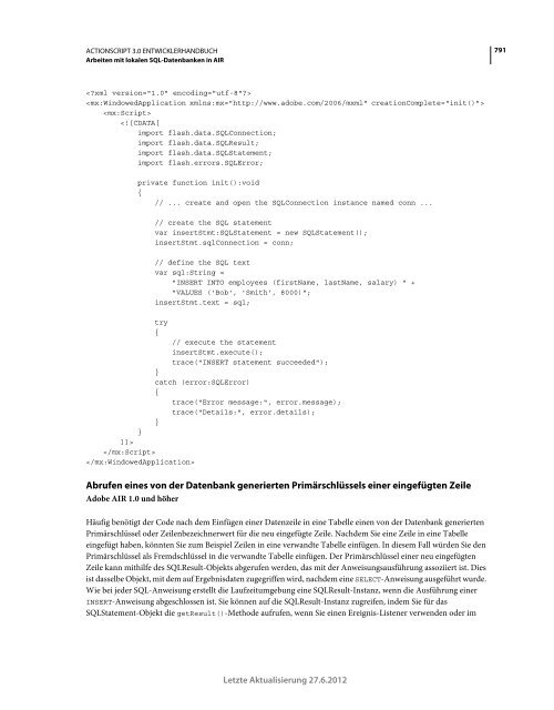 Actionscript 3 Entwicklerhandbuch