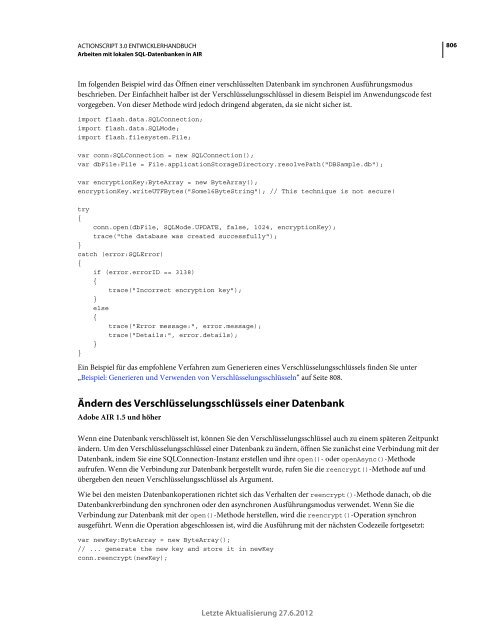 Actionscript 3 Entwicklerhandbuch