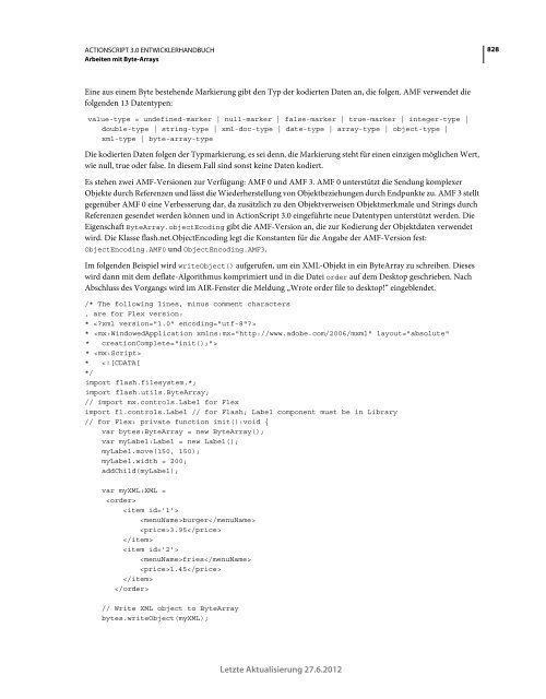 Actionscript 3 Entwicklerhandbuch