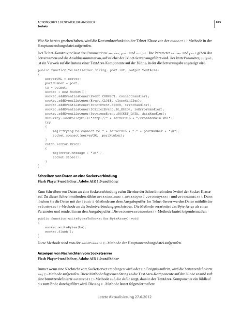 Actionscript 3 Entwicklerhandbuch