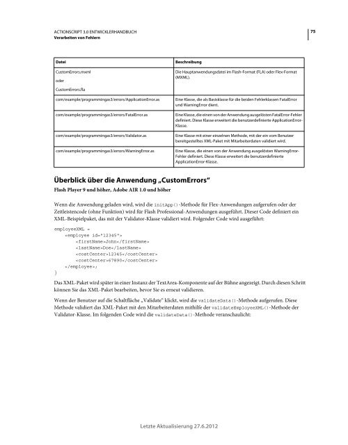 Actionscript 3 Entwicklerhandbuch