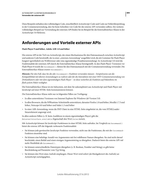 Actionscript 3 Entwicklerhandbuch