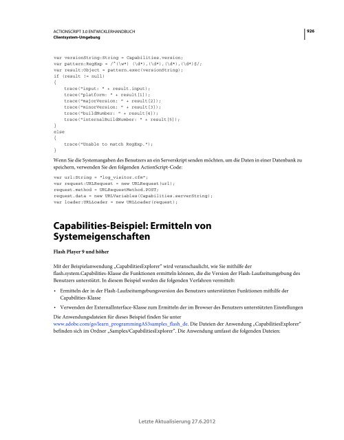 Actionscript 3 Entwicklerhandbuch