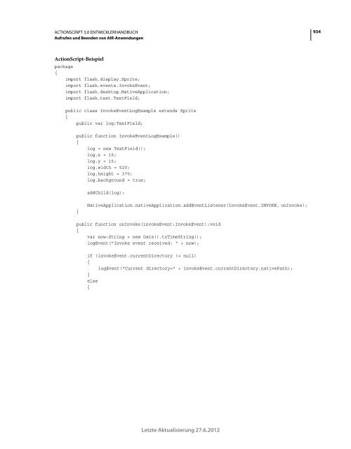Actionscript 3 Entwicklerhandbuch