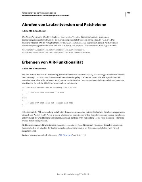 Actionscript 3 Entwicklerhandbuch