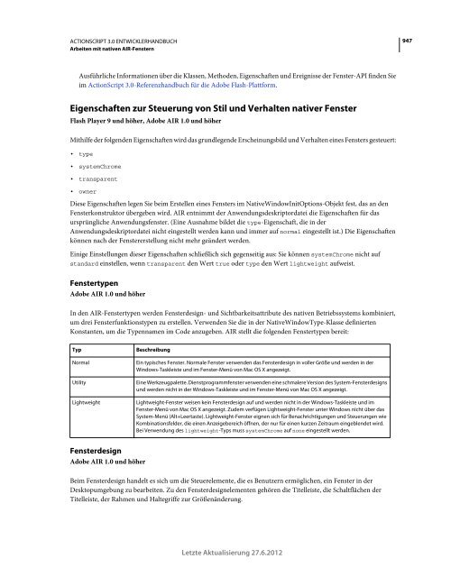 Actionscript 3 Entwicklerhandbuch
