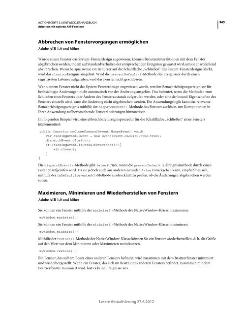 Actionscript 3 Entwicklerhandbuch