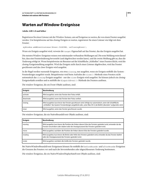 Actionscript 3 Entwicklerhandbuch