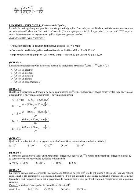 les annales du concours 2013 - Ministère de la Défense