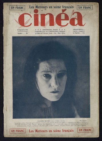 Cinéa n°20, 23/09/1921 - Ciné-ressources