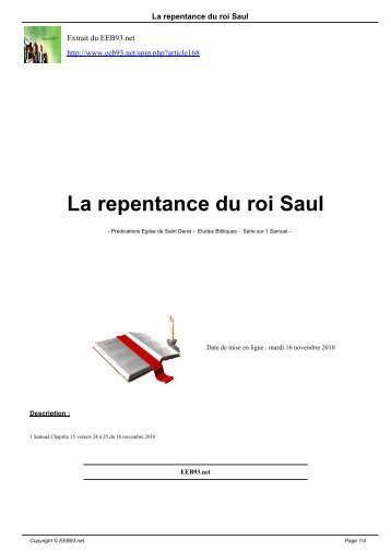 La repentance du roi Saul