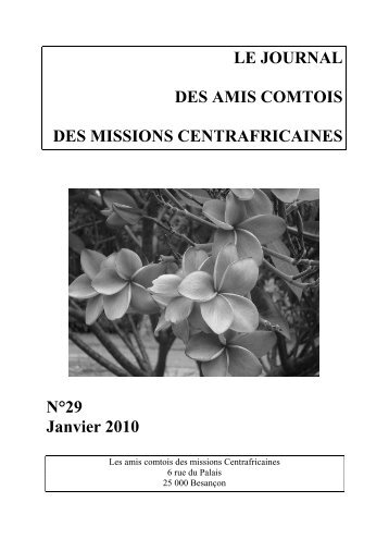 Janvier 2010 - les amis comtois des missions centrafricaines