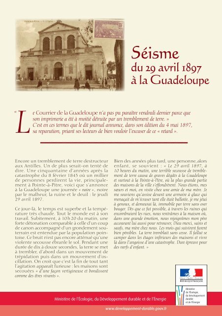 Séisme GUADELOUPE 1897 - Catalogue