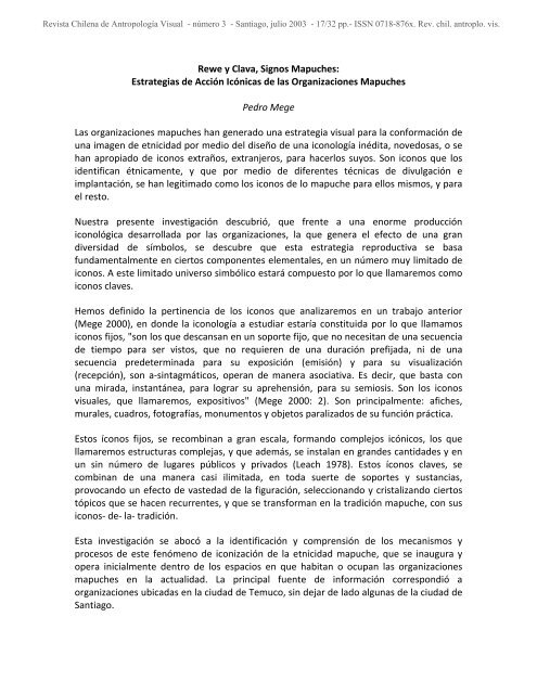 Rewe y Clava, Signos Mapuches: Estrategias de Acción Icónicas de ...