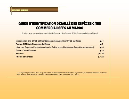 un guide d'identification détaillé des espèces CITES les plus ...