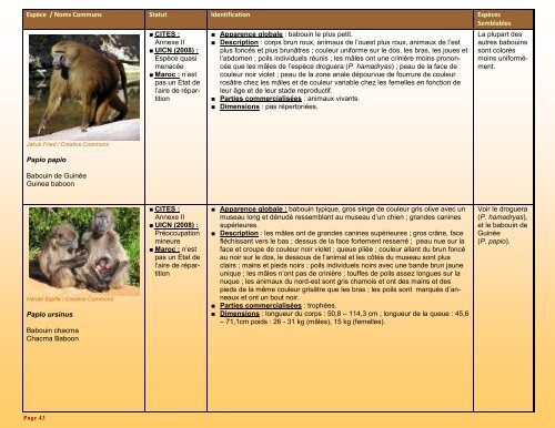 un guide d'identification détaillé des espèces CITES les plus ...