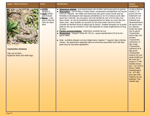 un guide d'identification détaillé des espèces CITES les plus ...