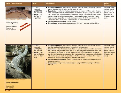 un guide d'identification détaillé des espèces CITES les plus ...