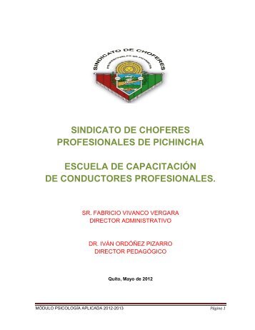 sindicato de choferes profesionales de pichincha escuela de ...