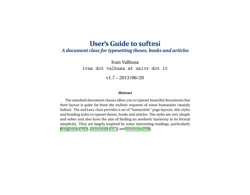 User's Guide to suftesi - CTAN