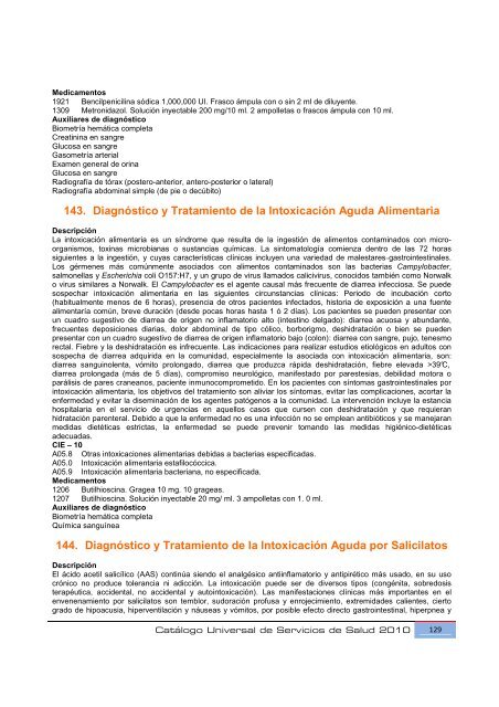 Catálogo Universal de Servicios de Salud 2010 (CAUSES).