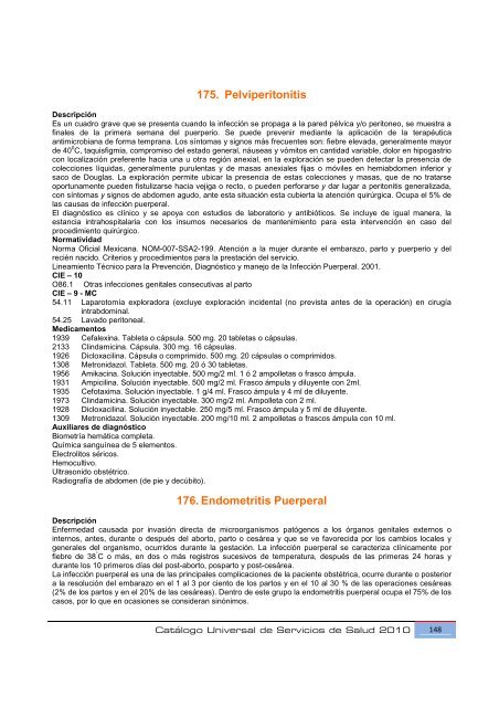 Catálogo Universal de Servicios de Salud 2010 (CAUSES).