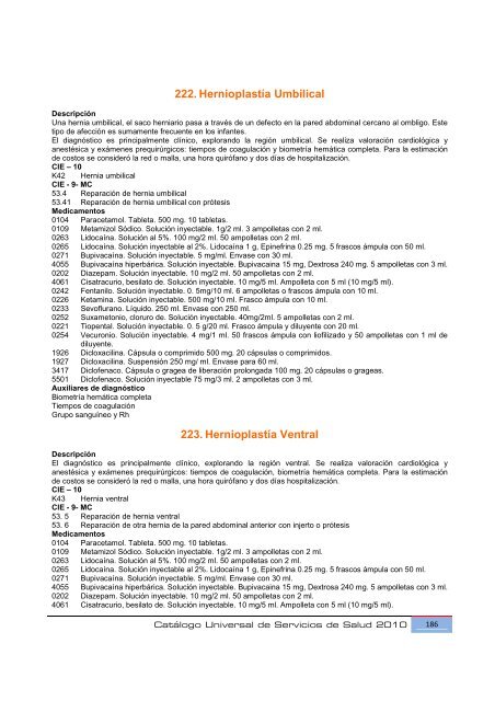 Catálogo Universal de Servicios de Salud 2010 (CAUSES).