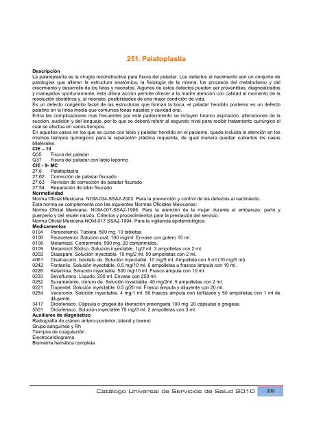 Catálogo Universal de Servicios de Salud 2010 (CAUSES).