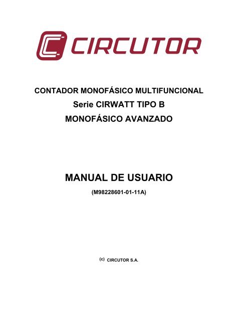 MANUAL DE USUARIO - Circutor