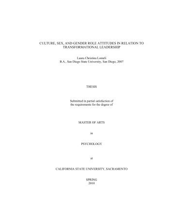 culture, sex, and gender role attitudes in relation to transformational ...