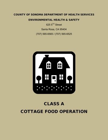 CLASS A COTTAGE FOOD OPERATION - County of Sonoma